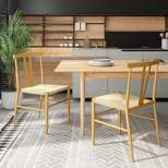 Rhodanus Metal Dining Chair with Rattan Design, Set of 2 | ARTFUL LIVING DESIGN-NATURAL