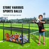 VEVOR Rolling Sports Ball Storage Cart, Lockable Basketball Cage with Double Lids, Sport Equipment Holder Organizer for Indoor Outdoor - 3 of 4