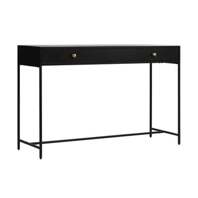 MH London Brockwell 31" Metal Console Table with Rectangle Top in Black