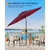 9FT Outdoor Patio Umbrella, Heavy-Duty Steel Frame with Crank & Tilt, UV Block Waterproof Canopy for Garden, Pool & Deck - 4 of 4