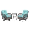 SKRAN Set of 3 Outdoor Patio Chairs, 360 Degree Swivel Rocker Patio Conversation Set with Thickened Cushions and Coffee Table for Backyard - 2 of 4