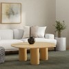 40"Drum Coffee Table Wood Coffee Table,Round Coffee Table,Cocktail Table,Center Table For Living Room,Coffee Table And End Tables-Cuddlewood - 2 of 4