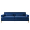 NicBex Couches for Living Room 85" Sofa Velvet Upholstered 3-Seat Couch Soft Sponges Modern Designs Sofa with Gold Accents and Plush Cushions, Orange - 4 of 4