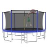HFYee 8/10/12/14/10*16FT Backyard Trampoline Basketball Kit with Bonus Balls & Safety Enclosure for Ages 8+, Blue - 2 of 4