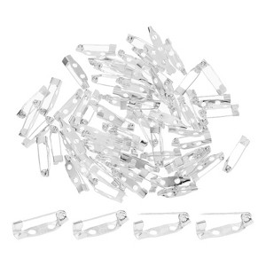 Unique Bargains Durable Multipurpose Iron Badge Brooch Pin Backs Safety Clasp 60 Pcs - 1 of 4
