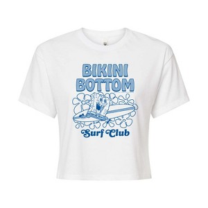 Women's - Spongebob Squarepants - Bikini Bottom Surf Cropped Graphic T-Shirt - 1 of 4