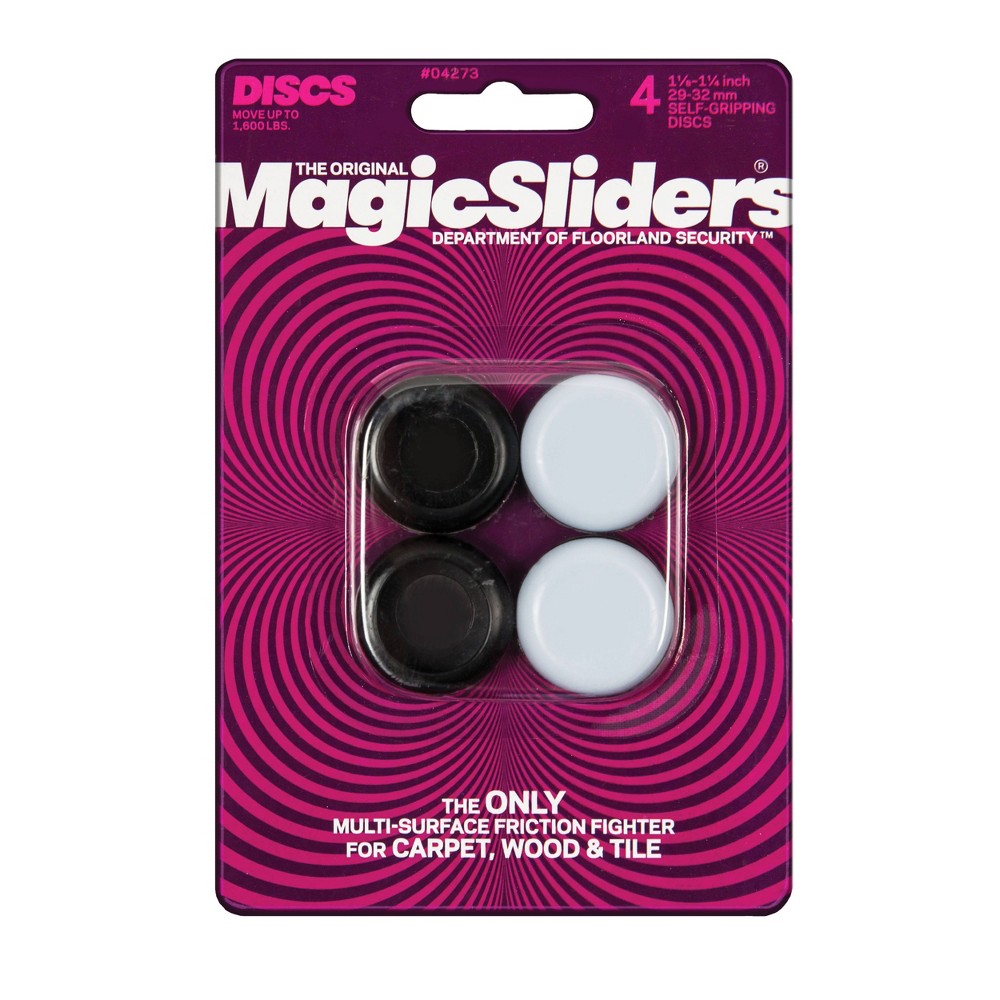 Magic Sliders 4ct 1.12-1.25in Grip Tip Adhesive Dots - Black