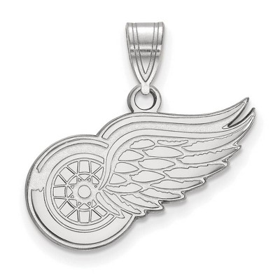 Black Bow Jewelry 14k White Gold Detroit Red Wings NHL Medium Pendant