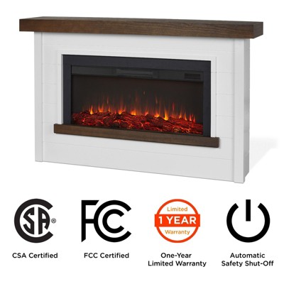 Bernice 67" White Electric Fireplace with Mantel