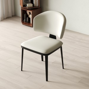 Luck Live Modern 2-Piece Armless Dining Chair Set, Metal Dining Chairs for Multi-scenario Use, Off-white - 1 of 4