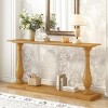 Console Table Entryway Narrow Skinny with Vintage Veneer, Double Shelf Sofa Table with Vase Legs for Living Room or Hallway-The Pop Home - 2 of 4