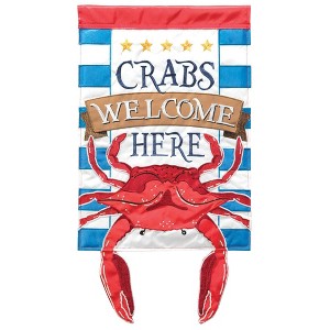 Magnolia Garden Crabs Welcome Here 13 x 24 Inch Polyester Crazy Legs Garden Flag - 1 of 2