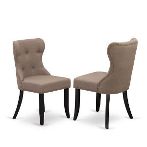 East West Furniture,Set of 2 - Wood Chairs- Upholstered Dining Chairs Includes Hardwood Frame - 1 of 4