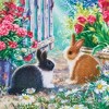 Collections Etc Spring Blossoms and Bunnies Hanging Kitchen Hand Towels Green - 3 of 3