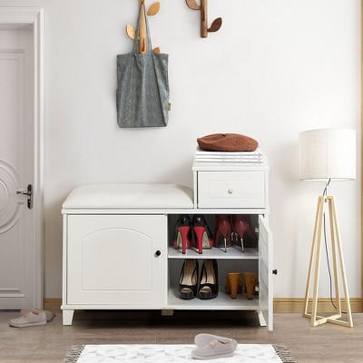 NicBex Storage Bench Shoe Rack Shoe Storage Organizer Cabinet with Seat Cushion for Bedroom, Entryway