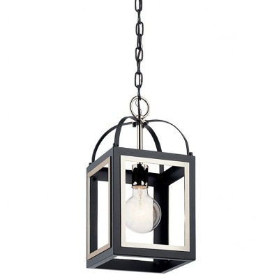 Black Glass Vintage Pendant Light with Chain