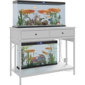 40-50 Gallon Aquarium Stand w/ Power Outlet & Drawers,Adjustable Metal Frame, 660LBS Capacity for Fish/Reptile Tanks - 1 of 4