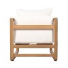 Outdoor Lounge Chair, Acacia Wood Club Chair, Oversized Seat with White Cushion Set - 2 of 4