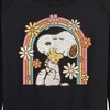 Women's - Peanuts - Retro Flower Rainbow Lightweight French Terry Wide Neck Long Sleeve Shirt - 2 of 4