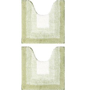 Unique Bargains Non-Slip Absorbent Soft Plush Shaggy Bath Mats 2 Pcs - 1 of 4