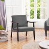 Yaheetech Fabric Accent Armchair with Rubber Wood Legs for Living Room Dark Gray - 2 of 4