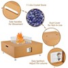 50000 BTU Outdoor Rectangular Propane Fire Pit Table with Glass Wind Guard, Glass Beads & Rain Cover - 4 of 4