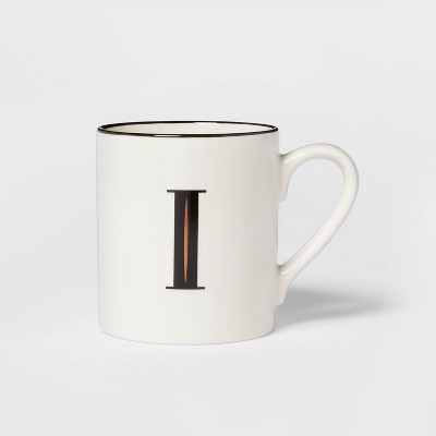 16oz Stoneware Monogram Mug White - Threshold™