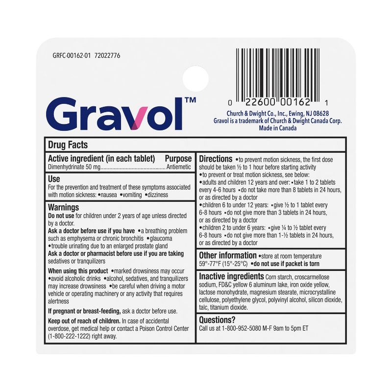 Gravol DMH Coated Tablets - 10ct, 2 of 7