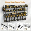 Keenray Power Tool Organizer Wall Mount - 4 Layers Storage Rack with 8 Drill Holders for Drills Cordless Tools. for Workshop Shed Pegboard Basement - 3 of 4