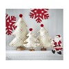 tagltd Embroidered Wool Ivory Christmas Tree Decorations for Tabletop or Mantel Small 14 inch - 2 of 2