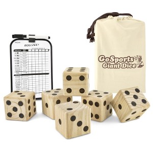 GoSports Giant 3.5 Inch Wooden Playing Dice Set with Rollzee Scoreboard - 1 of 4