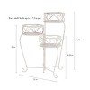 Plant Stand  3-Tier Indoor or Outdoor Folding Wrought Iron Metal Home and Garden Display with Staggered Shelves by Pure Garden (Antique White) - 2 of 4