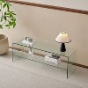 Lirago Clear Tempered Glass TV Table-Multi-Purpose Stackable Side Table for Living Room Office and Outdoor 15.7"Wx47.2"Lx17.7"H - 3 of 4