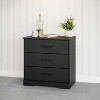 Prepac Rustic Ridge Farmhouse Bedside Nightstand with 3 Drawers - 4 of 4