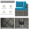 LayinSun 8 Piece Patio Furniture Set with 44" Propane Gas Fire Pit Table, Outdoor Sectional Conversation Set Wicker Rattan Sofa Set - 4 of 4