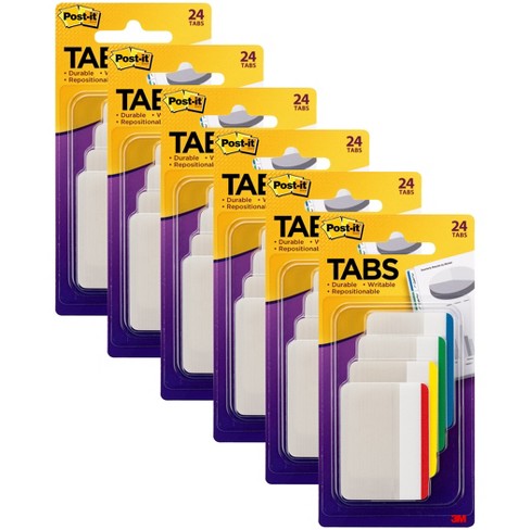 Post-it® Tabs, Assorted Primary Colors, 24 Per Pack, 6 Packs : Target
