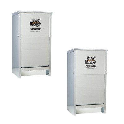 Little Giant CH25 Indoor and Outdoor Dry Food Automatic Heavy Gauge Steel Dog Feeder Chow Hound 25 Pound Capacity (2 Pack)