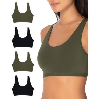 Smart & Sexy Women's Stretchiest Ever Scoop Neck Bralette 4 Pack  Tuscany/tuscany/black/black S/m : Target