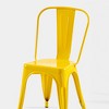 IHOMEADORE 18Inch High Gloss Yellow Industrial Metal Dining Chairs set of 2 - 4 of 4