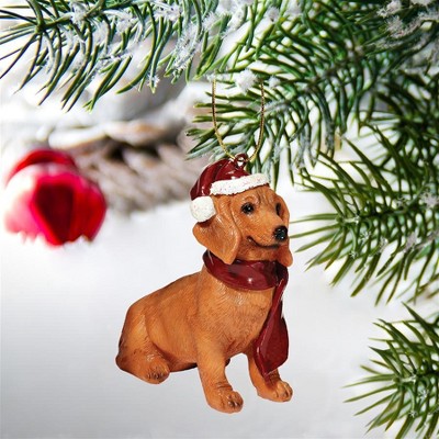 Design Toscano Dachshund Holiday Dog Ornament Sculpture