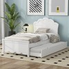 TiramisuBest Twin Size Wood Platform Bed with Headboard and Twin Size Trundle - White Solid Design - 4 of 4
