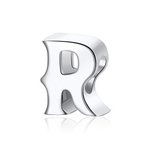 Initial Letter Charms for Women by Ginger Lyne | Italian Style Single Bracelet Charm for her | Sterling Silver Initial A for Charm Bracelet - 1 of 4