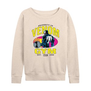Women's - Marvel - Venom Gym Lightweight French Terry Wide Neck Long Sleeve Shirt - 1 of 4