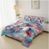 Boersma Unicorn Bedding Set, Dreamy Unicorn With Flowers Comforter Set, Unicorn Room Decor With 2 Pillowcases - 4 of 4