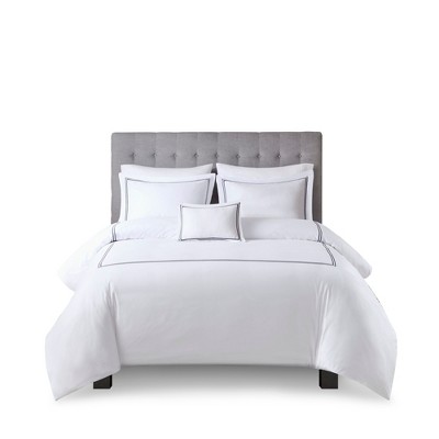 LIVN CO. 500 Thread Count Cotton Sateen Comforter Set with Embroidered Border