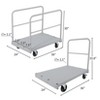 Steel Panel Truck, 2200 LBS Capacity Lumber Cart & Drywall Dolly Cart, 36 x 24 Inch Flatbed Platform Truck with Removable Side Handrails - 2 of 4