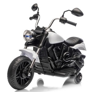 12V Kids Ride on Motorcycle, 3-Wheel Kids Electric Motorcycle w/Training Wheels, One-Button Start, Reverse, Headlight, Horn & Music, for 3+ - 1 of 4