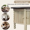 Okak Natural Farmhouse Coffee Table with Storage, 2-Tier Center Table Side Tables with Half Open Compartment for Living Room Bedroom - 4 of 4