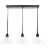 Elegant Lighting Clive 3 light Black and Clear seeded glass pendant - 3 of 4