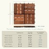 Gulches 27pcs Interlocking Deck Tiles, 11.8"x11.8" Acacia Wood Patio Flooring, Square Joint, Dark Brown, Indoor/Outdoor Waterproof - 4 of 4
